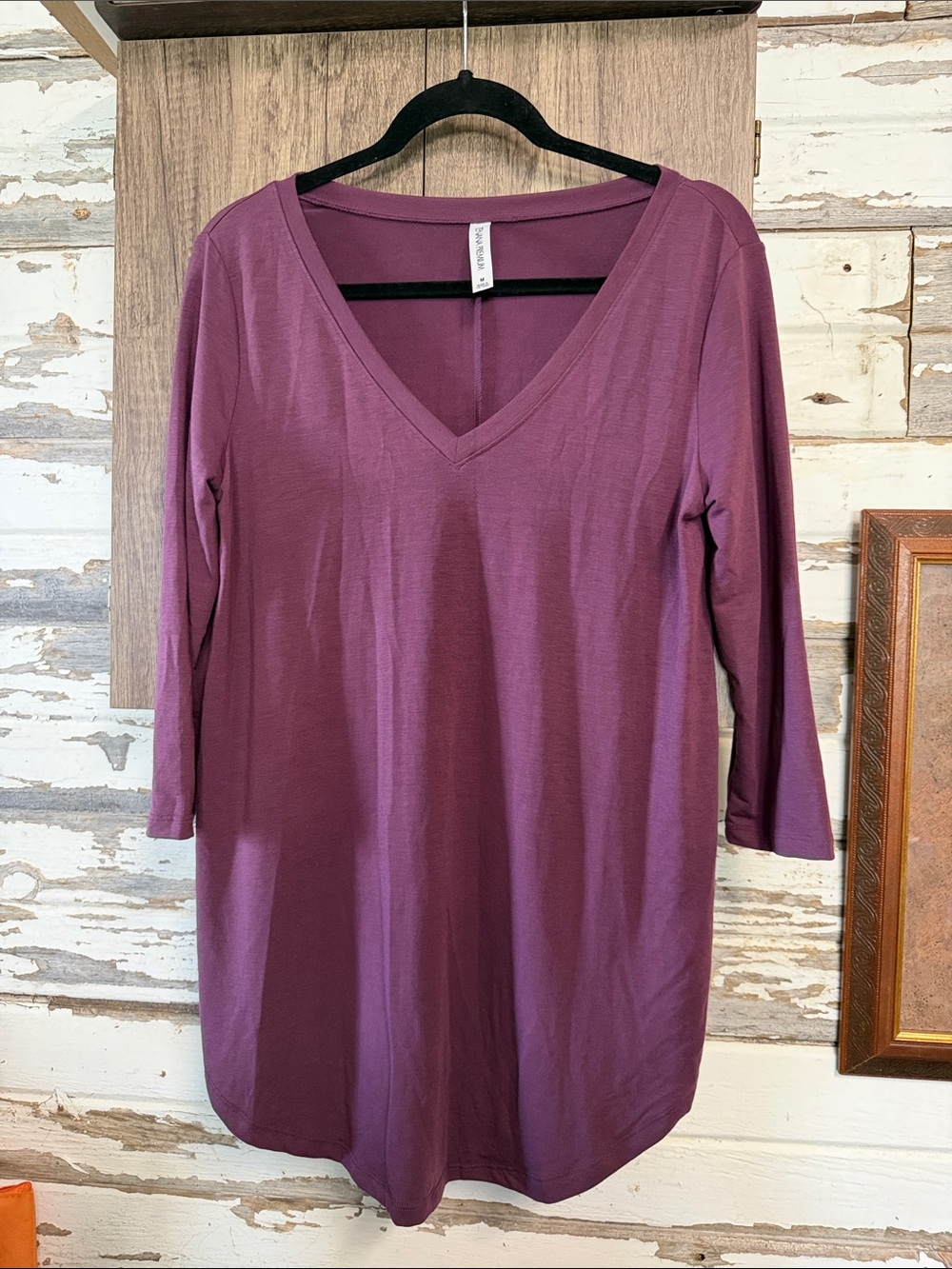 Zenana Outfitters Plum V-Neck Tunic Top